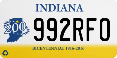 IN license plate 992RFO