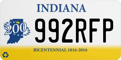 IN license plate 992RFP