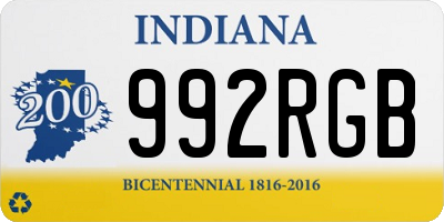 IN license plate 992RGB