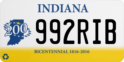 IN license plate 992RIB