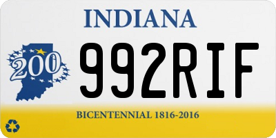 IN license plate 992RIF