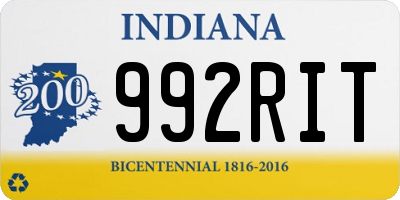 IN license plate 992RIT