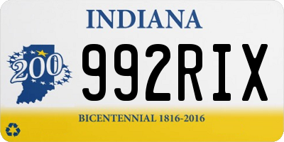 IN license plate 992RIX