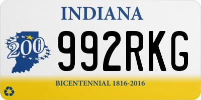 IN license plate 992RKG