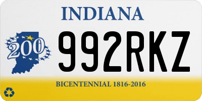 IN license plate 992RKZ