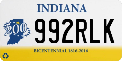 IN license plate 992RLK