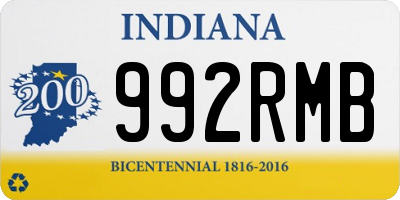 IN license plate 992RMB