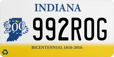 IN license plate 992ROG