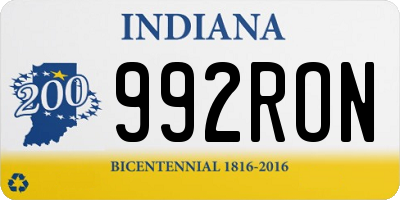 IN license plate 992RON
