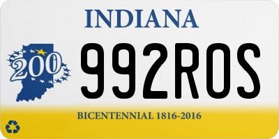 IN license plate 992ROS