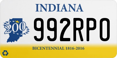 IN license plate 992RPO