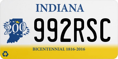 IN license plate 992RSC