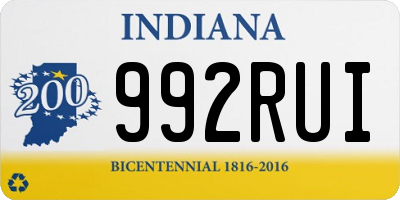 IN license plate 992RUI