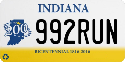 IN license plate 992RUN