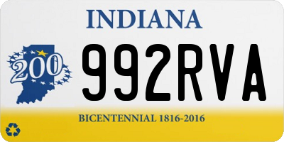 IN license plate 992RVA