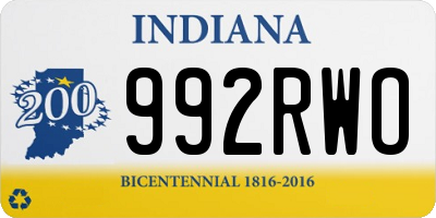 IN license plate 992RWO