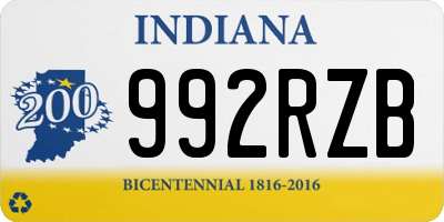 IN license plate 992RZB