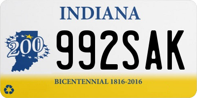 IN license plate 992SAK