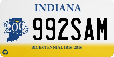 IN license plate 992SAM
