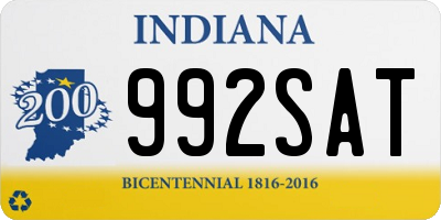 IN license plate 992SAT