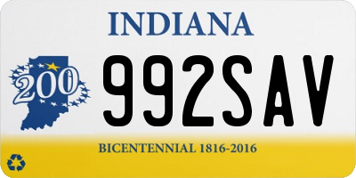 IN license plate 992SAV