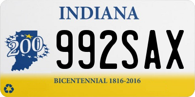 IN license plate 992SAX