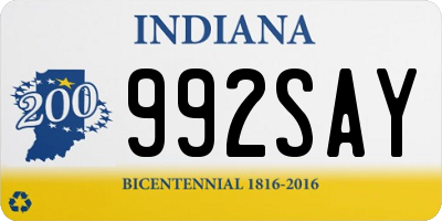 IN license plate 992SAY