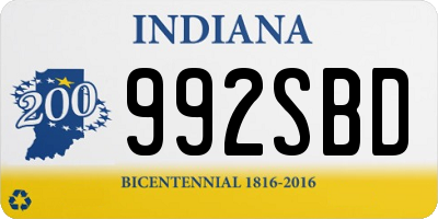 IN license plate 992SBD