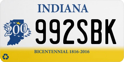 IN license plate 992SBK