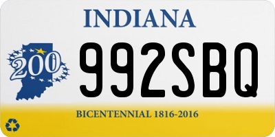 IN license plate 992SBQ