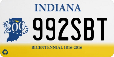 IN license plate 992SBT