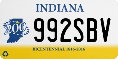 IN license plate 992SBV