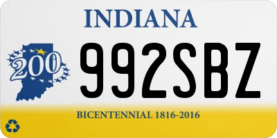 IN license plate 992SBZ