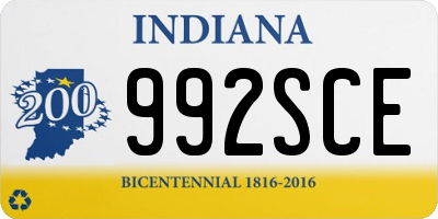 IN license plate 992SCE