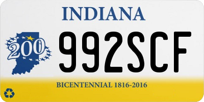 IN license plate 992SCF