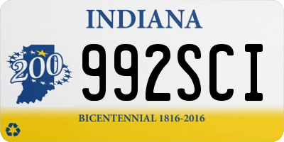 IN license plate 992SCI