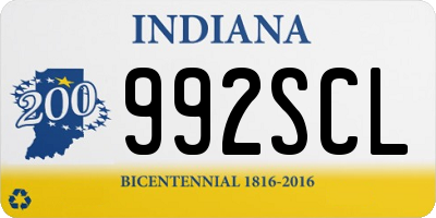 IN license plate 992SCL