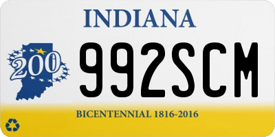 IN license plate 992SCM