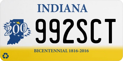 IN license plate 992SCT