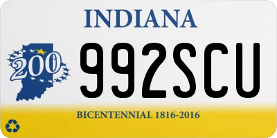 IN license plate 992SCU