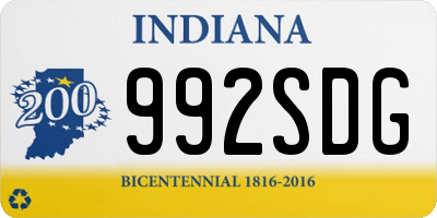 IN license plate 992SDG