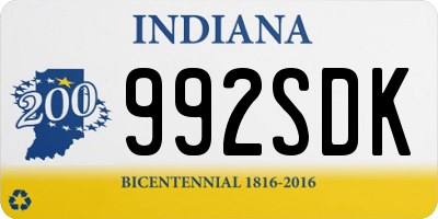 IN license plate 992SDK