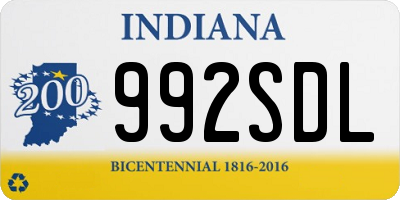 IN license plate 992SDL