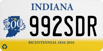 IN license plate 992SDR