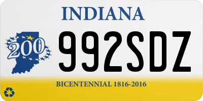 IN license plate 992SDZ