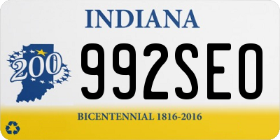 IN license plate 992SEO