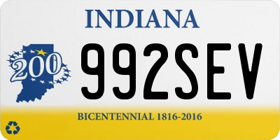 IN license plate 992SEV