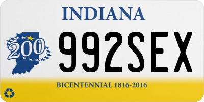 IN license plate 992SEX