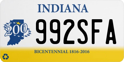IN license plate 992SFA