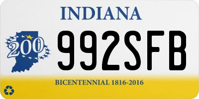 IN license plate 992SFB